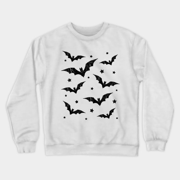 Flying Bats And Stars Crewneck Sweatshirt by LunaMay